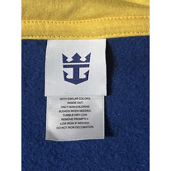 Royal Caribbean Hoodie Mens Large Blue Full Zip Fleece Embroidered Logo Cruise - Picture 5 of 9